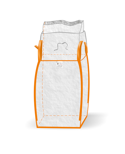 WD Big Bag 1000KG 90x90x110cm mit geschloßenem Boden, Schürze